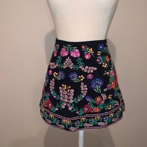 Zara Black Floral Skirt